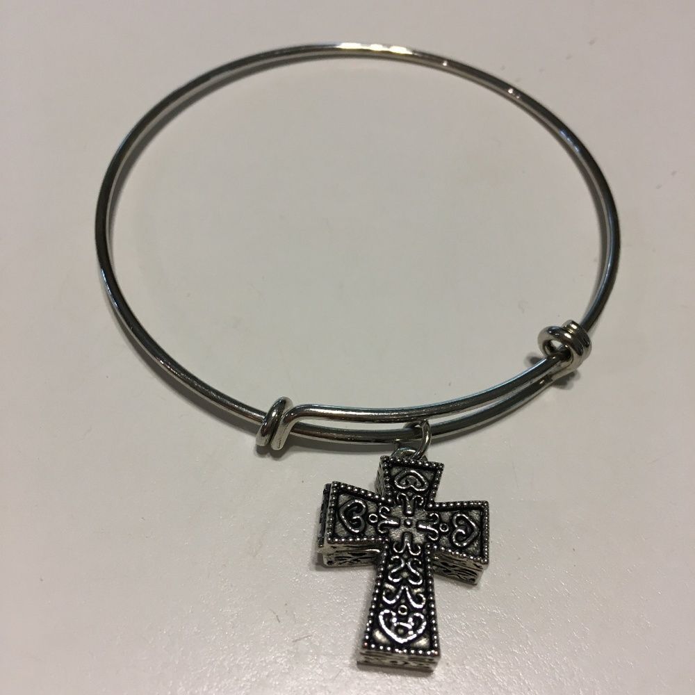 Alexa's Angels Cross slide Adjustable Bracelet